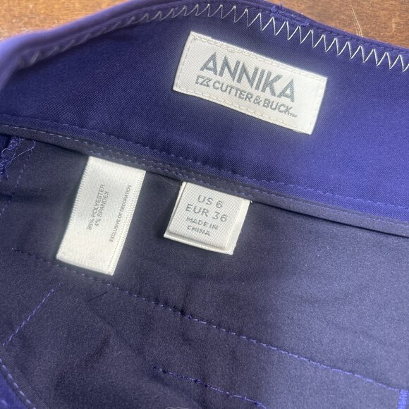 Annika Cutter & Buck Shorts Women 6 Purple Bermuda Golf Activewear Flat Front - Picture 5 of 9